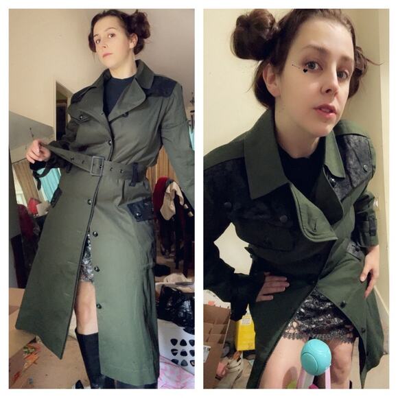 Hot Topic Jackets & Blazers - Lip service mallgoth military trench coat